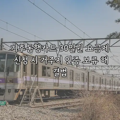 기후동행카드 30일권 요금제 신청 시 거주지 인증 보류 해결법