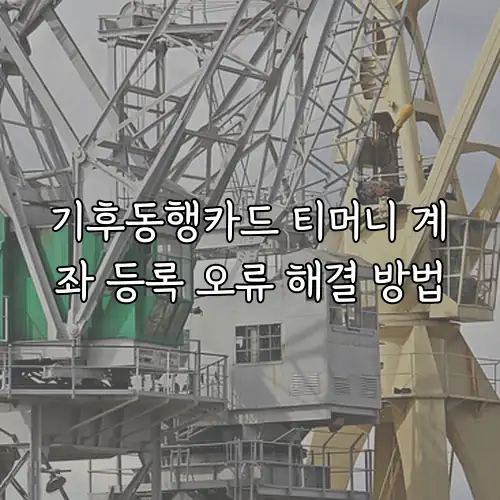 기후동행카드 티머니 계좌 등록 오류 해결 방법