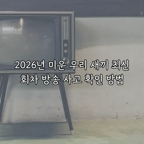 2026년 미운 우리 새끼 최신회차 방송 사고 확인 방법