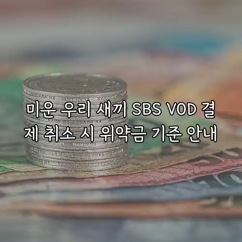 미운 우리 새끼 SBS VOD 결제 취소 시 위약금 기준 안내