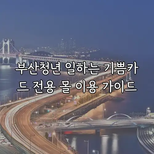 부산청년 일하는 기쁨카드 전용 몰 이용 가이드