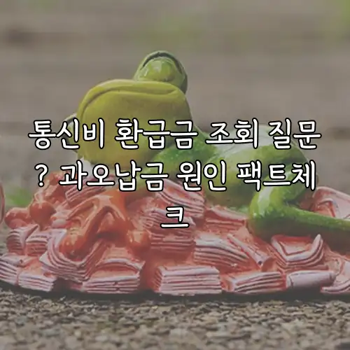 통신비 환급금 조회 질문? 과오납금 원인 팩트체크