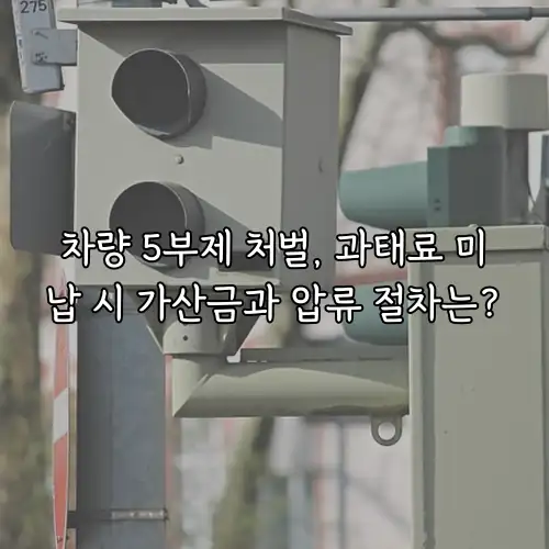 차량 5부제 처벌, 과태료 미납 시 가산금과 압류 절차는?