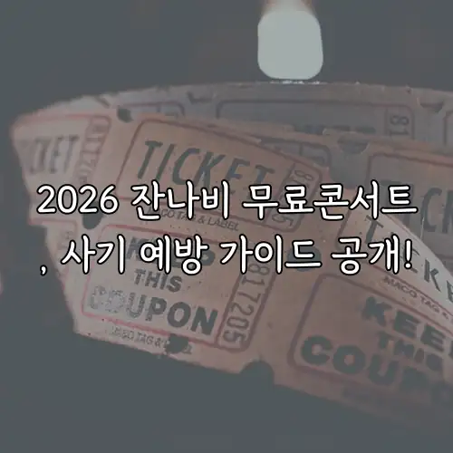 2026 잔나비 무료콘서트, 사기 예방 가이드 공개!