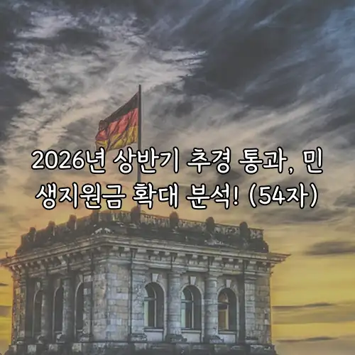 2026년 상반기 추경 통과, 민생지원금 확대 분석! (54자)