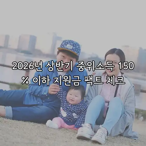 2026년 상반기 중위소득 150% 이하 지원금 팩트 체크