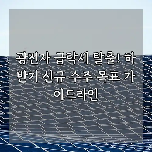 광전자 급락세 탈출! 하반기 신규 수주 목표 가이드라인