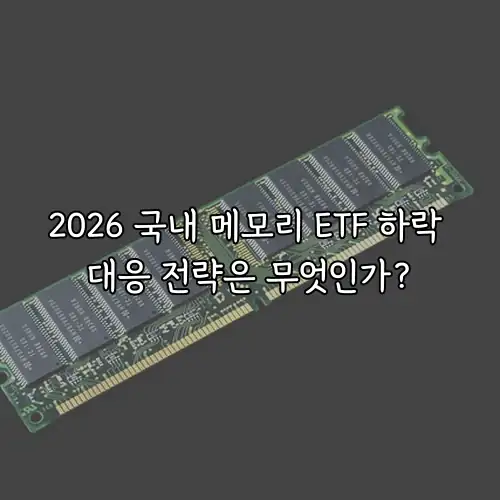 2026 국내 메모리 ETF 하락 대응 전략은 무엇인가?