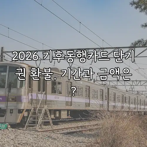 2026 기후동행카드 단기권 환불, 기간과 금액은?