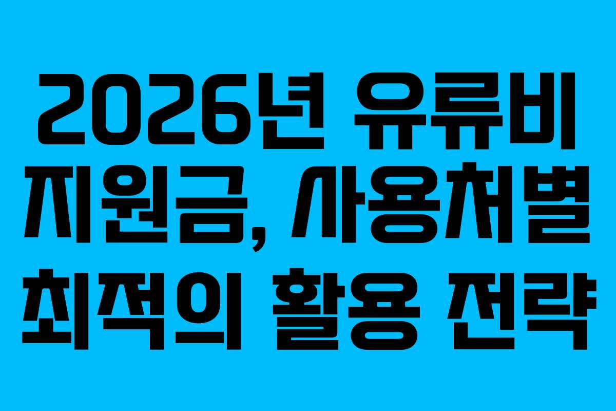 2026년-유류비-지원금,-사용처별-최적의-활용-전략