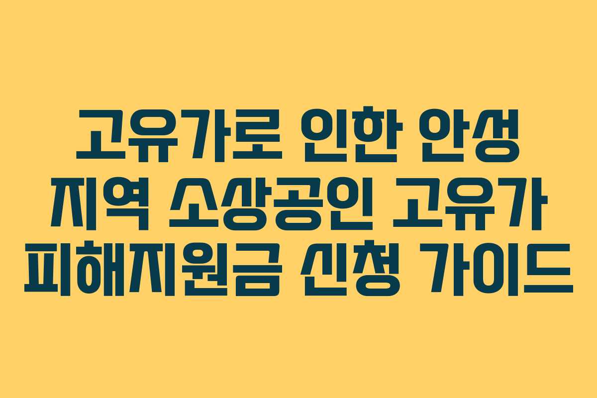 고유가로-인한-안성-지역-소상공인-고유가-피해지원금-신청-가이드
