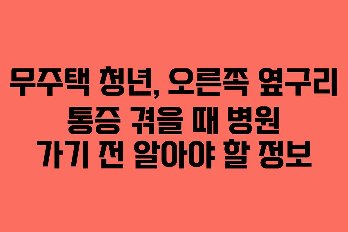 무주택-청년,-오른쪽-옆구리-통증-겪을-때-병원-가기-전-알아야-할-정보