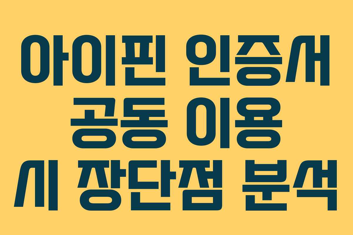 아이핀-인증서-공동-이용-시-장단점-분석