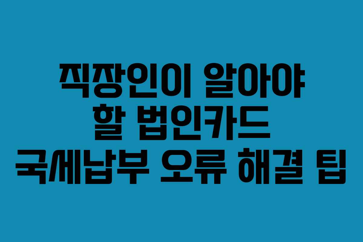 직장인이-알아야-할-법인카드-국세납부-오류-해결-팁