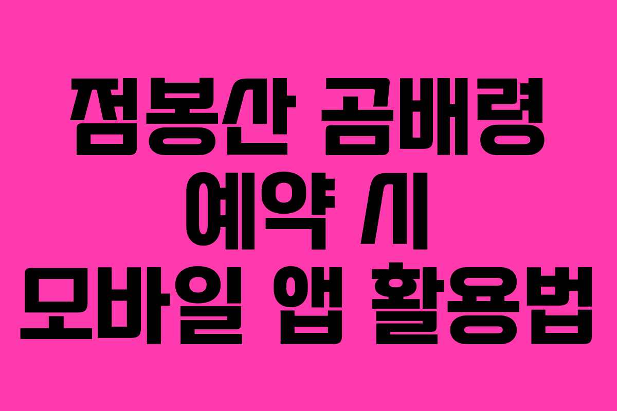 점봉산-곰배령-예약-시-모바일-앱-활용법