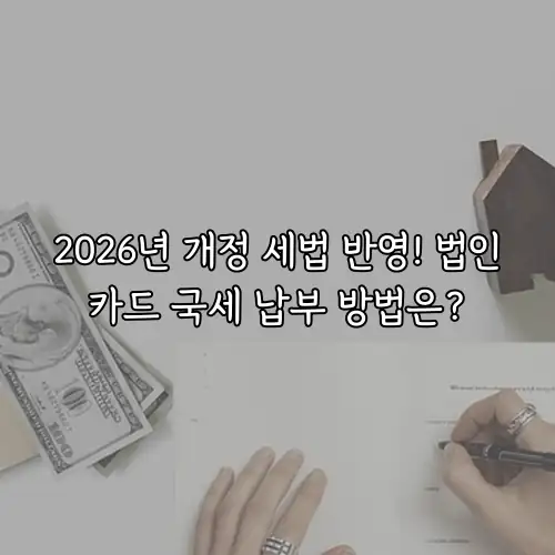 2026년 개정 세법 반영! 법인카드 국세 납부 방법은?