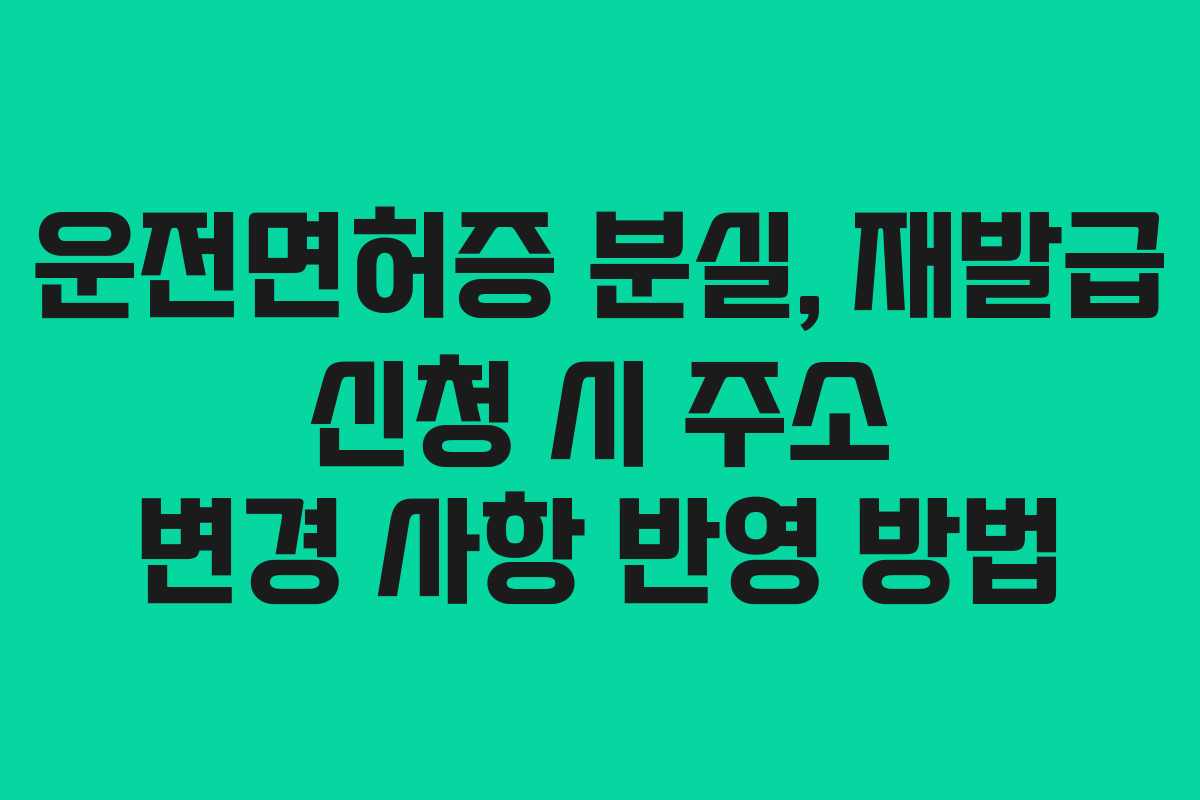 운전면허증-분실,-재발급-신청-시-주소-변경-사항-반영-방법