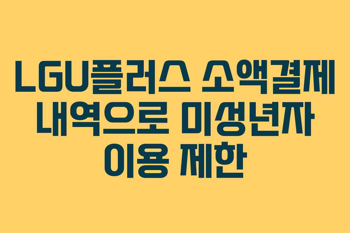 LGU플러스-소액결제-내역으로-미성년자-이용-제한