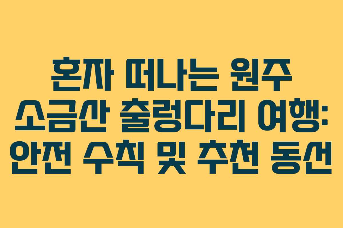 혼자-떠나는-원주-소금산-출렁다리-여행-안전-수칙-및-추천-동선