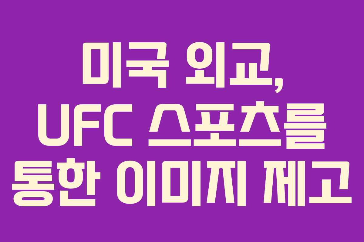 미국-외교,-UFC-스포츠를-통한-이미지-제고